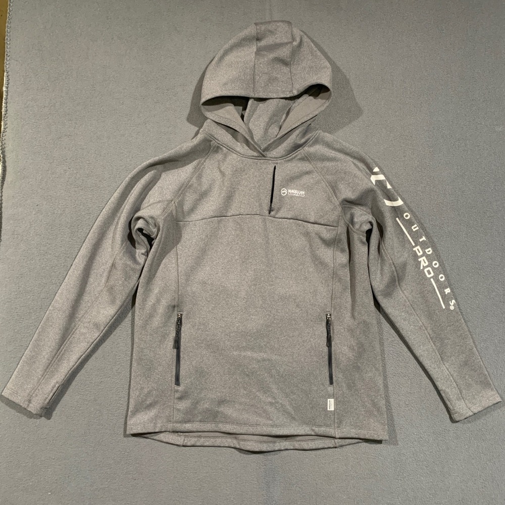 Magellan Outdoors Pro Fishing Hoodie Mens Large Gray Performance Classic Fit L
